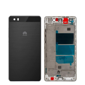 Huawei P8 Lite Housing Middle Frame With Side Button and Camera Lens Complete Body Casing Replacement For P8 Lite - Black