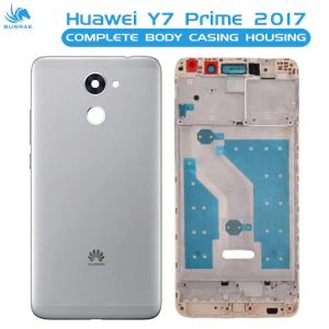 Huawei Y7 Prime 2017 Housing Middle Frame With Side Button and Camera Lens Complete Body Casing Replacement For Y7 Prime 2017 - Silver