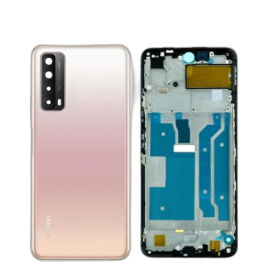 Huawei Y7a Housing Middle Frame With Side Button and Camera Lens Complete Body Casing Replacement For Y7a - Golden