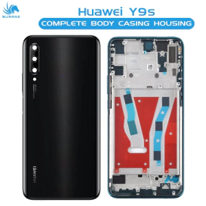 Huawei Y9s Housing Middle Frame With Side Button and Camera Lens Complete Body Casing Replacement For Y9s - Black