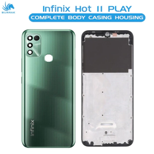 Infinix Hot 11 Play Housing Middle Frame With Side Button and Camera Lens Complete Body Casing Replacement For Hot 11 Play - Green
