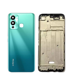 Infinix Hot 12 Play Housing Middle Frame With Side Button and Camera Lens Complete Body Casing Replacement For Hot 12 Play - Green