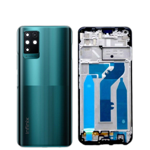 Infinix Note 10 Housing Middle Frame With Side Button and Camera Lens Complete Body Casing Replacement For Note 10 - Green