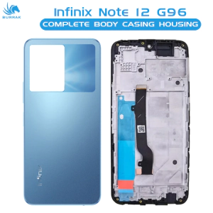 Infinix Note 12 G96 Housing Middle Frame With Side Button Complete Body Casing Replacement For Note 12 G96 - Blue