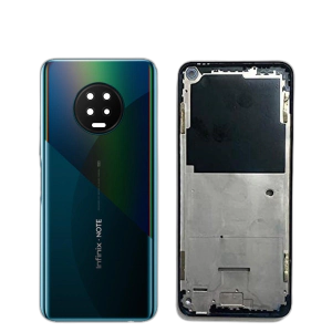 Infinix Note 7 Housing Middle Frame With Side Button and Camera Lens Complete Body Casing Replacement For Note 7 - Black