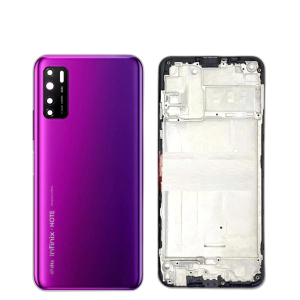 Infinix Note 7 Lite Housing Middle Frame With Side Button and Camera Lens Complete Body Casing Replacement For Note 7 Lite - Purple