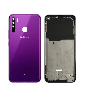 Infinix S5 Lite Housing Middle Frame With Side Button and Camera Lens Complete Body Casing Replacement For S5 Lite - Purple