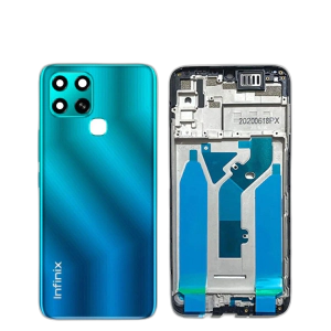 Infinix Smart 6 Housing Middle Frame With Side Button and Camera Lens Complete Body Casing Replacement For Smart 6 - Green