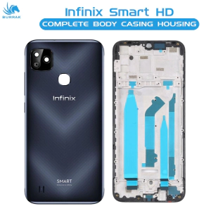 Infinix Smart HD Housing Middle Frame With Side Button and Camera Lens Complete Body Casing Replacement For Smart HD - Black