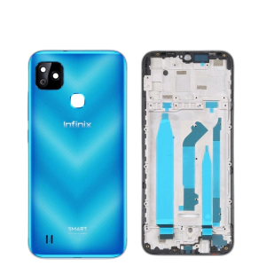 Infinix Smart HD Housing Middle Frame With Side Button and Camera Lens Complete Body Casing Replacement For Smart HD - Blue