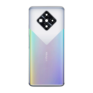 Infinix Zero 8i Housing Middle Frame With Side Button and Replacement Battery Back Door With Camera Lense For Infinix Zero 8i - Silver Burrak