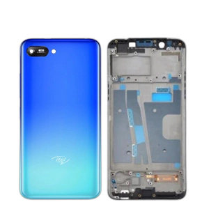iTel A25 Pro Housing Middle Frame With Side Button and Camera Lens Complete Body Casing Replacement For A25 Pro - Blue