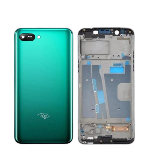 iTel A25 Pro Housing Middle Frame With Side Button and Camera Lens Complete Body Casing Replacement For A25 Pro - Green