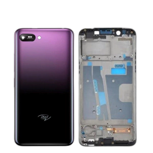iTel A25 Pro Housing Middle Frame With Side Button and Camera Lens Complete Body Casing Replacement For A25 Pro - Purple