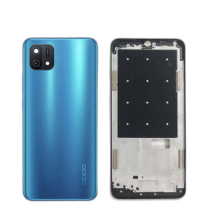 Oppo A16k Housing Middle Frame With Side Button and Camera Lens Complete Body Casing Replacement For A16k - Blue