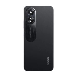 Oppo A18 Housing Middle Frame With Side Button and Replacement Battery Back Door For A18 - Black