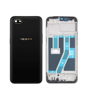 Oppo A1k Housing Middle Frame With Side Button and Camera Lens Complete Body Casing Replacement For A1k - Black