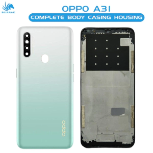 Oppo A31 Housing Middle Frame With Side Button and Camera Lens Complete Body Casing Replacement For A31 - White