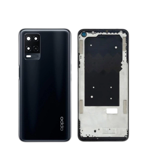 Oppo A54 Housing Middle Frame With Side Button and Camera Lens Complete Body Casing Replacement For A54 - Black