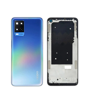 Oppo A54 Housing Middle Frame With Side Button and Camera Lens Complete Body Casing Replacement For A54 - Blue