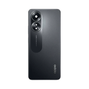Oppo A58 Housing Middle Frame With Side Button and Replacement Battery Back Door For A58 - Black