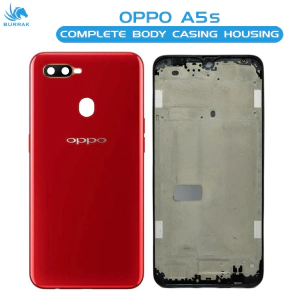 Oppo A5s Housing Middle Frame With Side Button and Camera Lens Complete Body Casing Replacement For A5s - Red