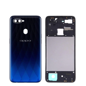 Oppo F9 Housing Middle Frame With Side Button and Camera Lens Complete Body Casing Replacement For F9 - Blue