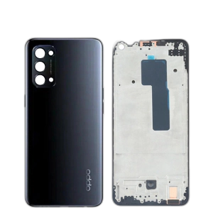 Oppo Reno 5 4G Housing Middle Frame With Side Button and Camera Lens Complete Body Casing Replacement For Reno 5 4G - Black