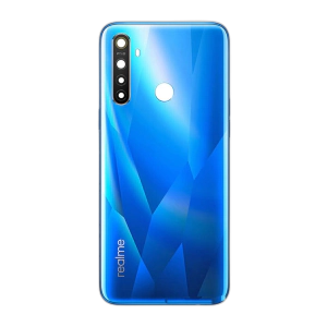 Realme 5 Rear Back Body Casing Housing Replacement Battery Back Door With Side Buttons And Camera Lens For Realme 5 - Blue