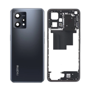 Realme 9 Housing Middle Frame With Side Button and Replacement Battery Back Door For Realme 9 - Black