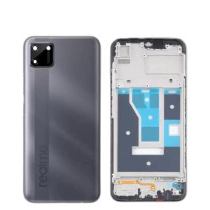 Realme C11 2021 Housing Middle Frame With Side Button and Camera Lens Complete Body Casing Replacement For C11 2021 - Grey