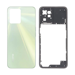 Realme C35 Housing Middle Frame With Side Button and Replacement Battery Back Door For Realme C35 - Green