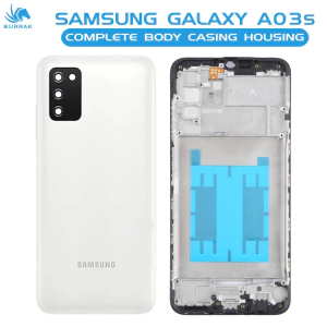 Samsung Galaxy A03s Housing Middle Frame With Side Button and Camera Lens Complete Body Casing Replacement For Galaxy A03s - White