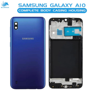 Samsung Galaxy A10 Housing Middle Frame With Side Button and Camera Lens Complete Body Casing Replacement For Galaxy A10 - Blue