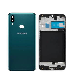 Samsung Galaxy A10s Housing Middle Frame With Side Button and Camera Lens Complete Body Casing Replacement For Galaxy A10s - Green