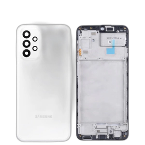 Samsung Galaxy A23 4G Housing Middle Frame With Side Button and Camera Lens Complete Body Casing Replacement For Galaxy A23 4G - White
