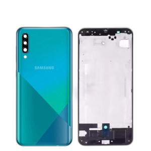 Samsung Galaxy A30s Housing Middle Frame With Side Button and Camera Lens Complete Body Casing Replacement For Galaxy A30s - Green
