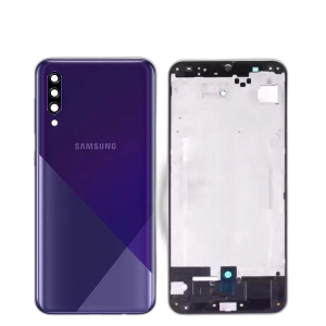 Samsung Galaxy A30s Housing Middle Frame With Side Button and Camera Lens Complete Body Casing Replacement For Galaxy A30s - Purple