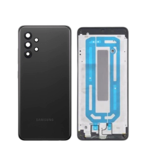 Samsung Galaxy A32 4G Housing Middle Frame With Side Button and Camera Lens Complete Body Casing Replacement For Galaxy A32 4G - Black
