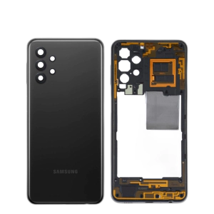 Samsung Galaxy A32 Housing Middle Frame With Side Button and Camera Lens Body Casing Replacement For Galaxy A32 - Black