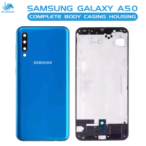 Samsung Galaxy A50 Housing Middle Frame With Side Button and Camera Lens Complete Body Casing Replacement For Galaxy A50 - Blue