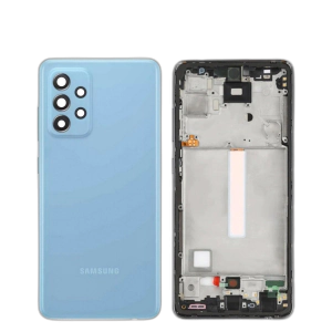 Samsung Galaxy A52 Housing Middle Frame With Side Button and Camera Lens Complete Body Casing Replacement For Galaxy A52 - Blue