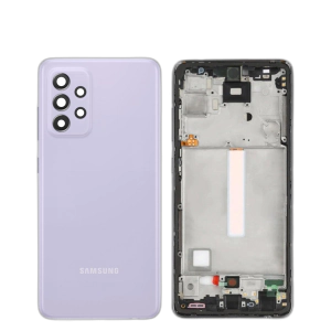 Samsung Galaxy A52 Housing Middle Frame With Side Button and Camera Lens Complete Body Casing Replacement For Galaxy A52 - Purple