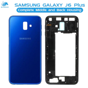Samsung Galaxy J6 Plus Housing Middle Frame With Side Button and Camera Lens Body Casing Replacement For Galaxy J6 Plus - Blue