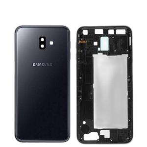 Samsung Galaxy J6 Plus Housing Middle Frame With Side Button and Camera Lens Complete Body Casing Replacement For Galaxy J6 Plus - Black