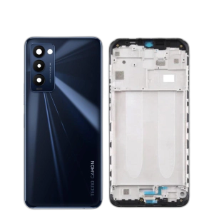 Tecno Camon 18T Housing Middle Frame With Side Button and Camera Lens Complete Body Casing Replacement For Camon 18T - Grey