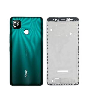 Tecno Pop 4 Housing Middle Frame With Side Button and Camera Lens Complete Body Casing Replacement For Pop 4 - Green