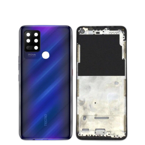 Tecno Pova Housing Middle Frame With Side Button and Camera Lens Complete Body Casing Replacement For Pova - Blue