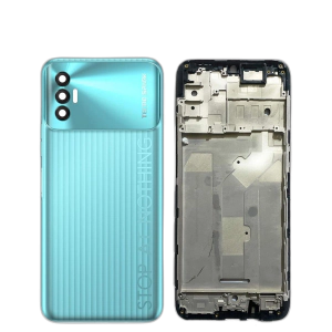 Tecno Spark 8P Housing Middle Frame With Side Button and Camera Lens Complete Body Casing Replacement For Spark 8P - Green