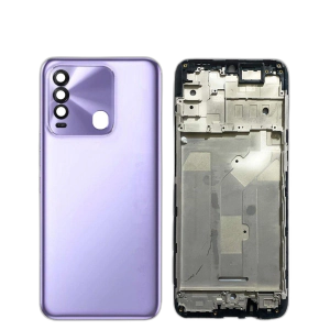 Tecno Spark 8T Housing Middle Frame With Side Button and Camera Lens Complete Body Casing Replacement For Spark 8T - Purple